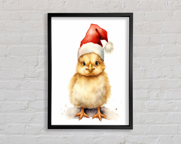Santa Hat Chick Framed Print
