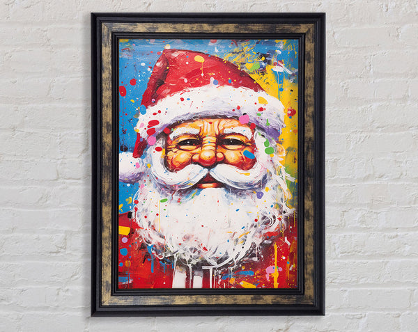 Santa Paint Splash Framed Print