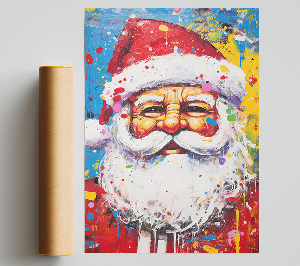 Santa Paint Splash Print