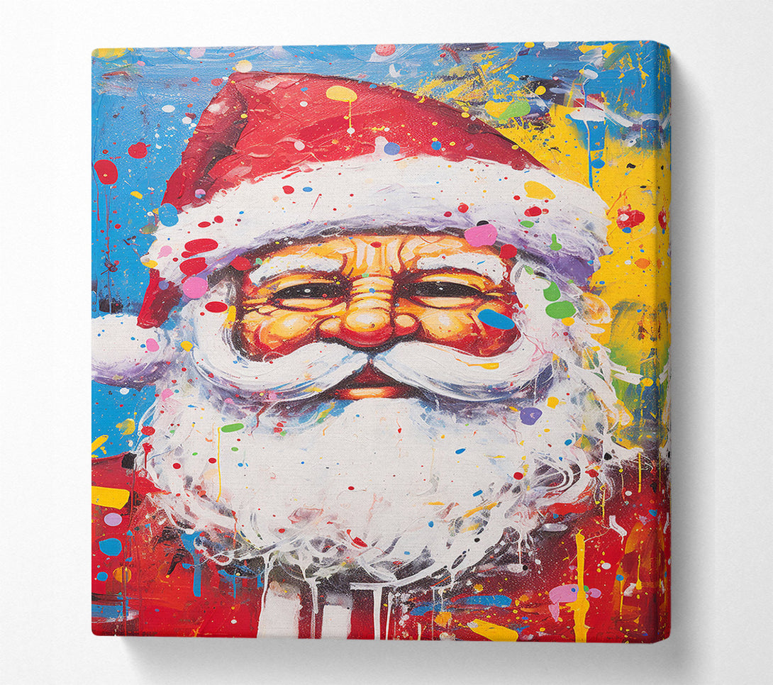  A Canvas Print of Santa Paint Splash Canvas Art