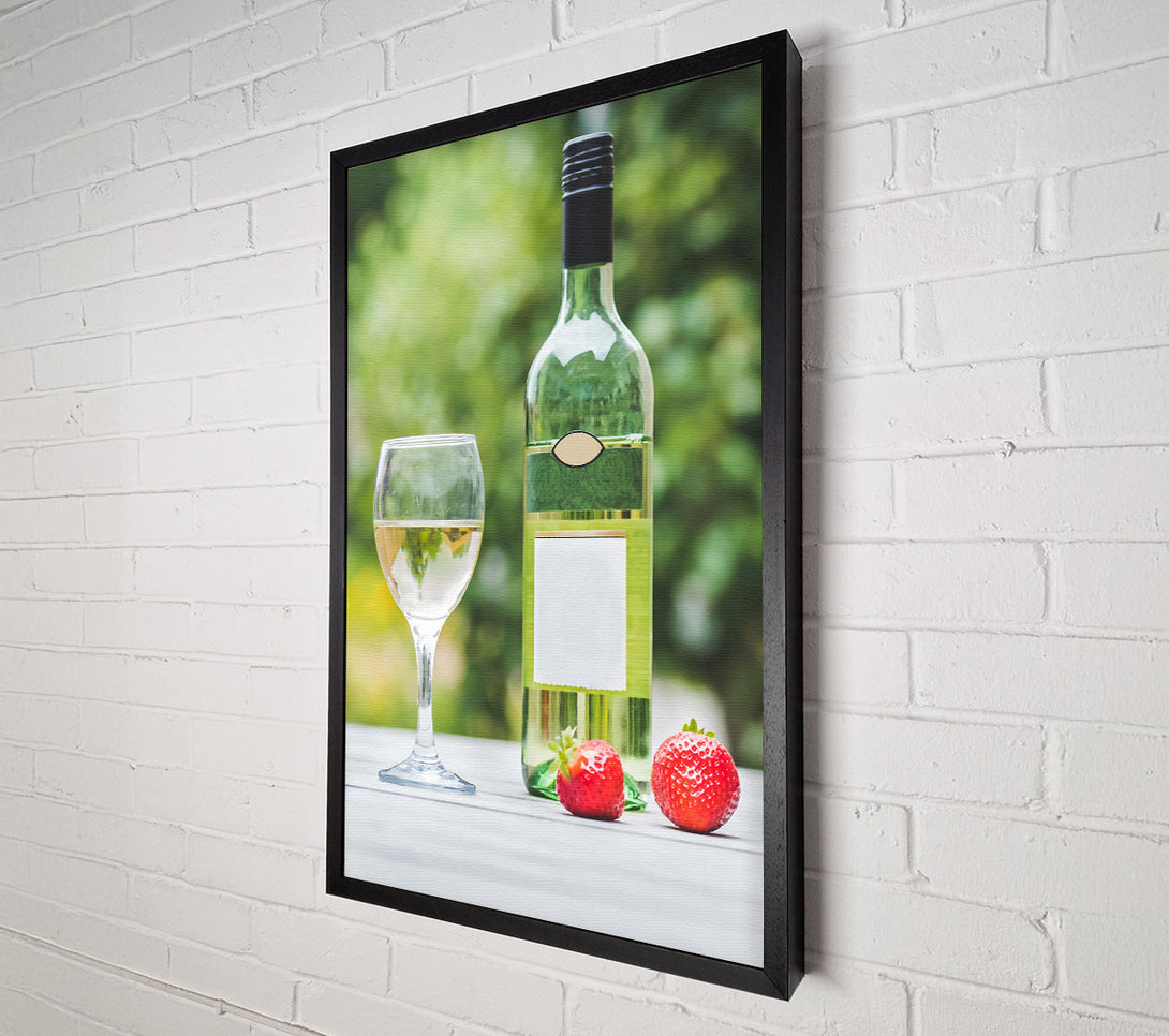  A Canvas Print of Green Wine And Strawberries Canvas Art