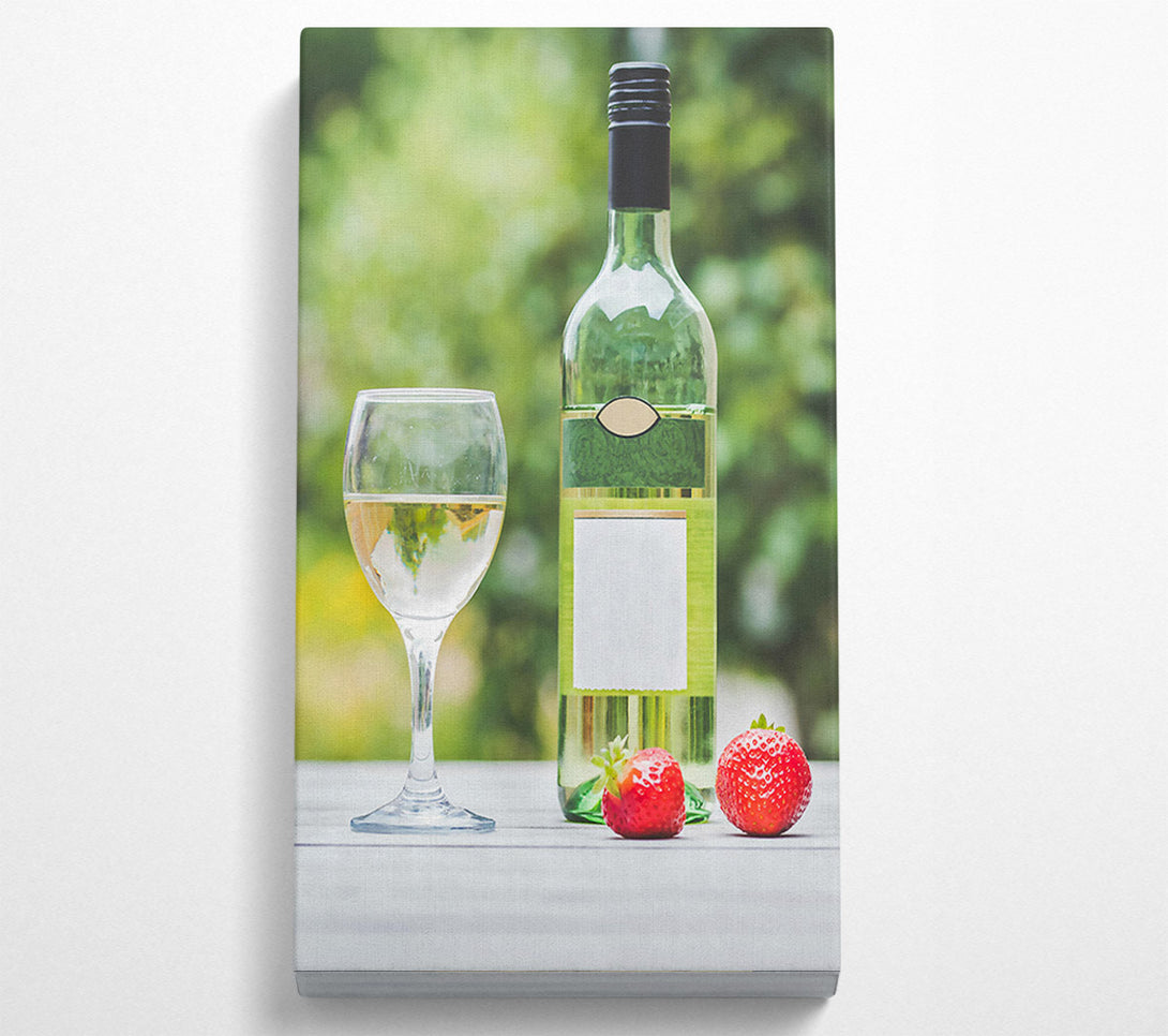  A Canvas Print of Green Wine And Strawberries Canvas Art