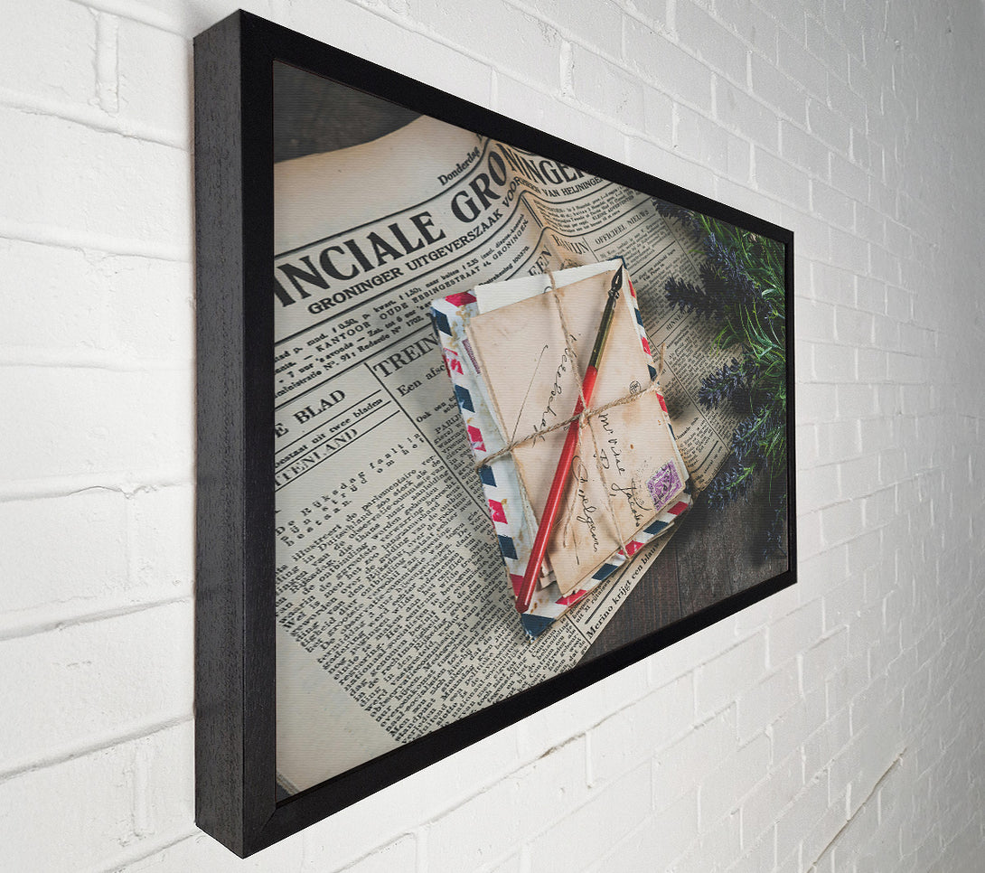  A Canvas Print of Red Ink And Old News Canvas Wall Art