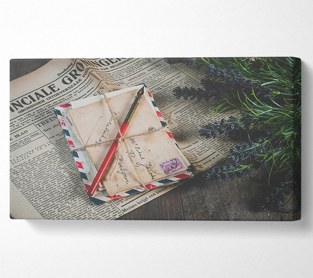  A Canvas Print of Red Ink And Old News Canvas Wall Art