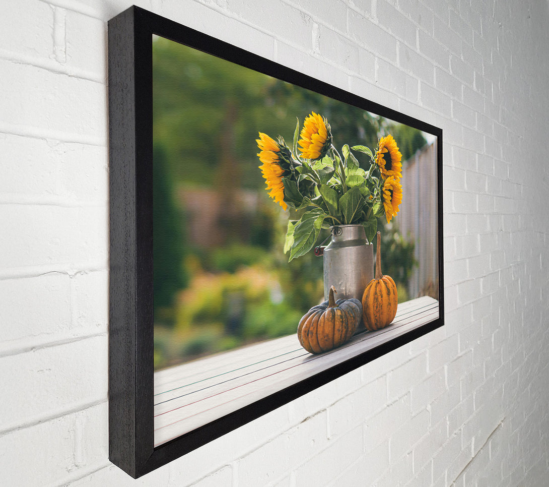  A Canvas Print of Golden Sunflowers And Pumpkins Canvas Art