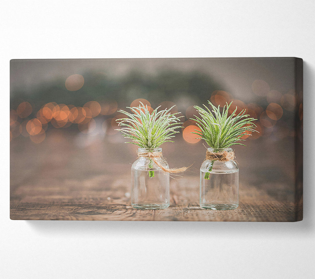 A Canvas Print of Warm Green Lights Canvas Wall Art