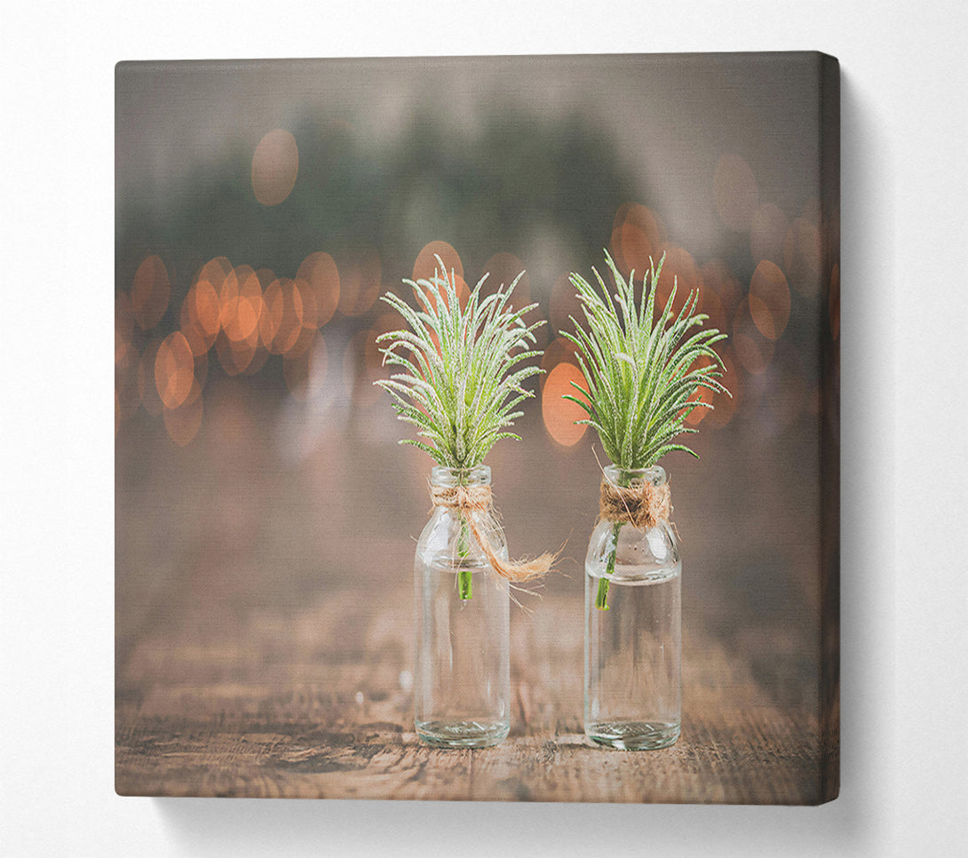  A Canvas Print of Warm Green Lights Canvas Wall Art