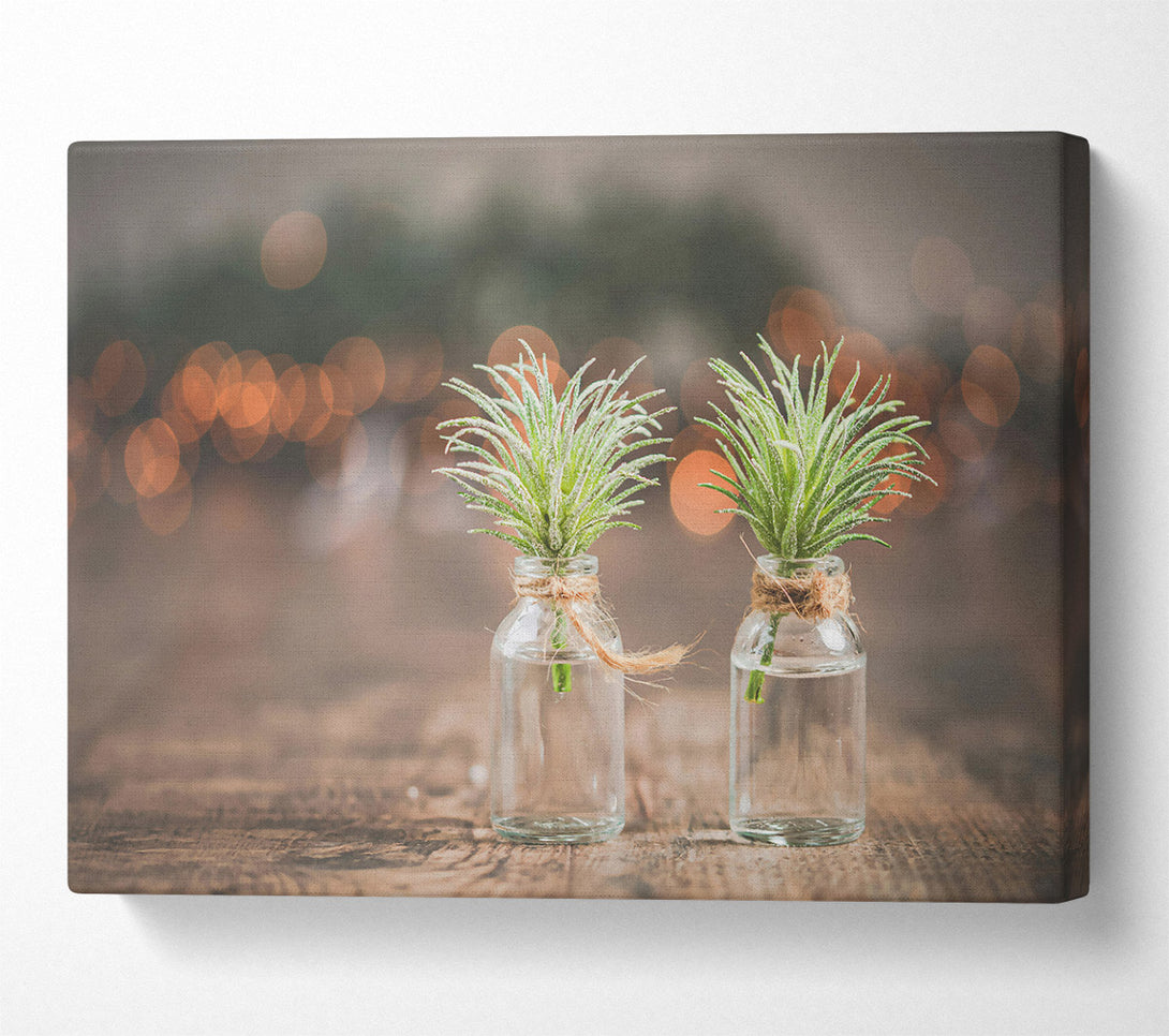  A Canvas Print of Warm Green Lights Canvas Wall Art