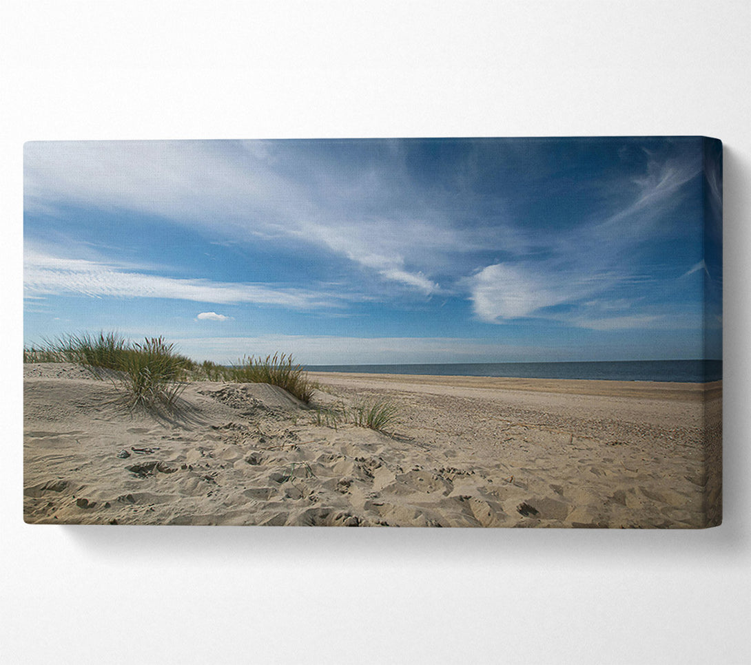  A Canvas Print of Blue Sky Beach Dunes Canvas Print