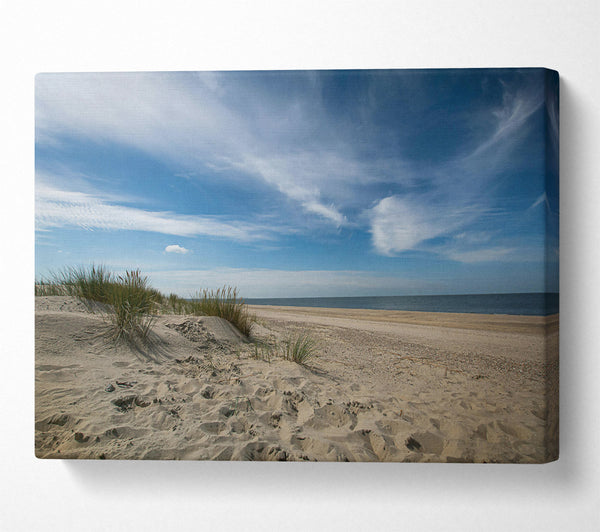  A Canvas Print of Blue Sky Beach Dunes Canvas Print