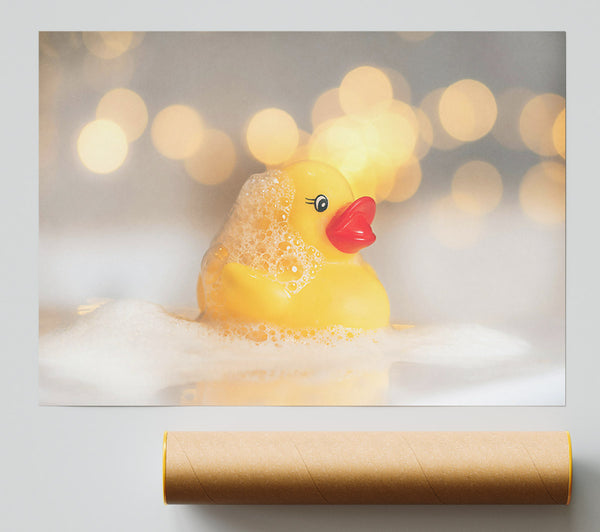 Yellow Duck In Suds Giclee Print