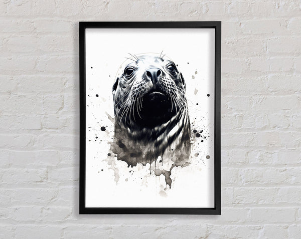 Seal Watercolour Framed Print