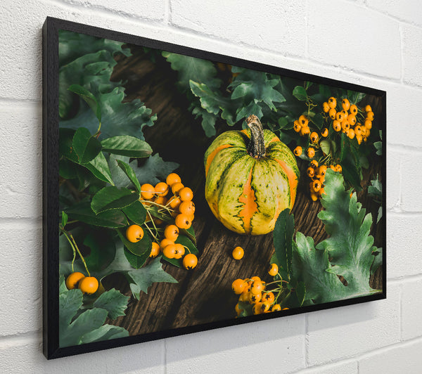 Golden Gourd Amidst Green