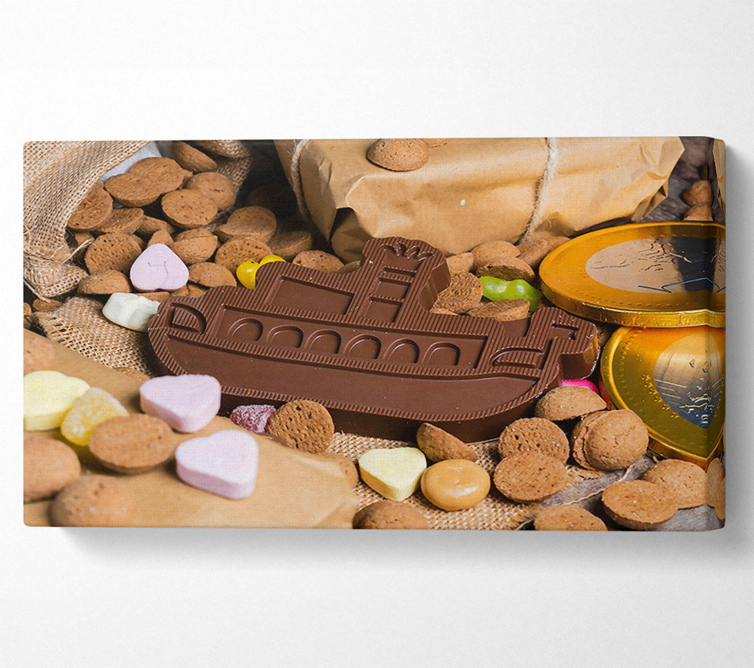  A Canvas Print of Chocolate Ship Of Sweets Canvas Print