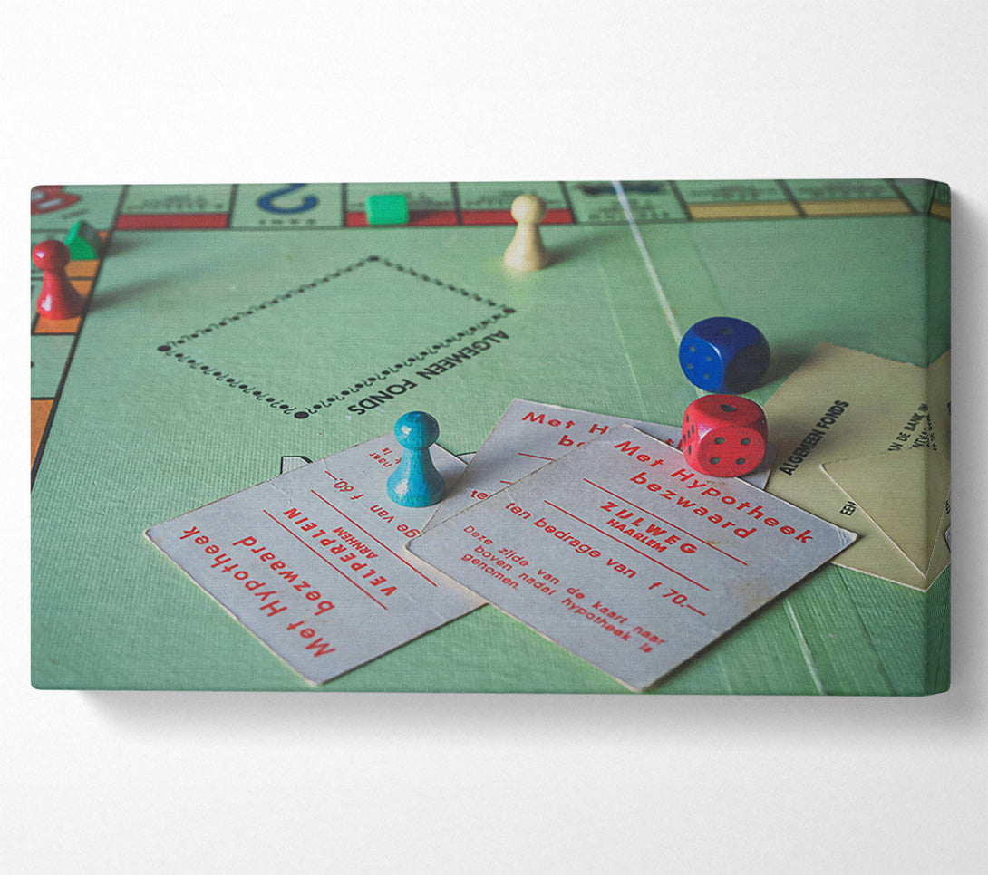  A Canvas Print of Green Monopoly Game Board Canvas Wall Art