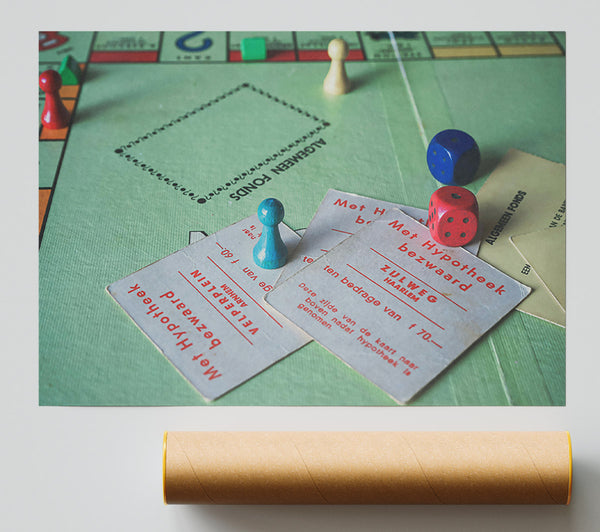 Green Monopoly Game Board Print