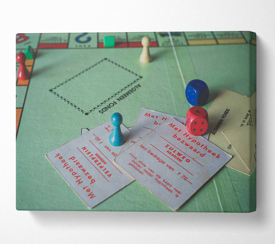  A Canvas Print of Green Monopoly Game Board Canvas Wall Art