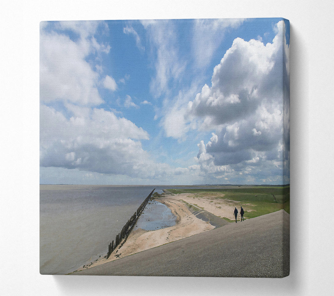  A Canvas Print of Grey Sky Coastal Walk Canvas Print
