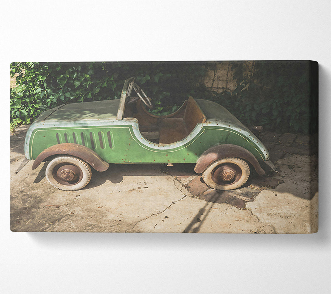  A Canvas Print of Green Pedal Car Dreams Canvas Wall Art