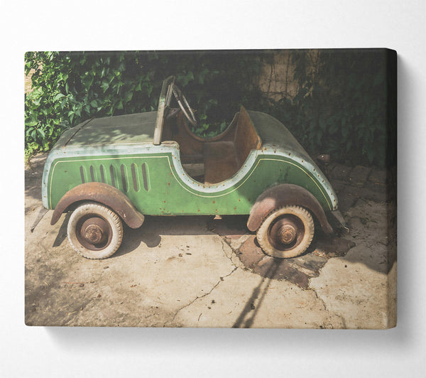  A Canvas Print of Green Pedal Car Dreams Canvas Wall Art