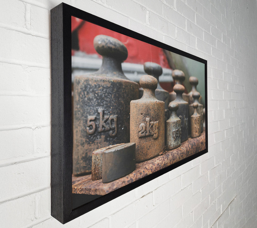  A Canvas Print of Rusty Iron Weights Canvas Art