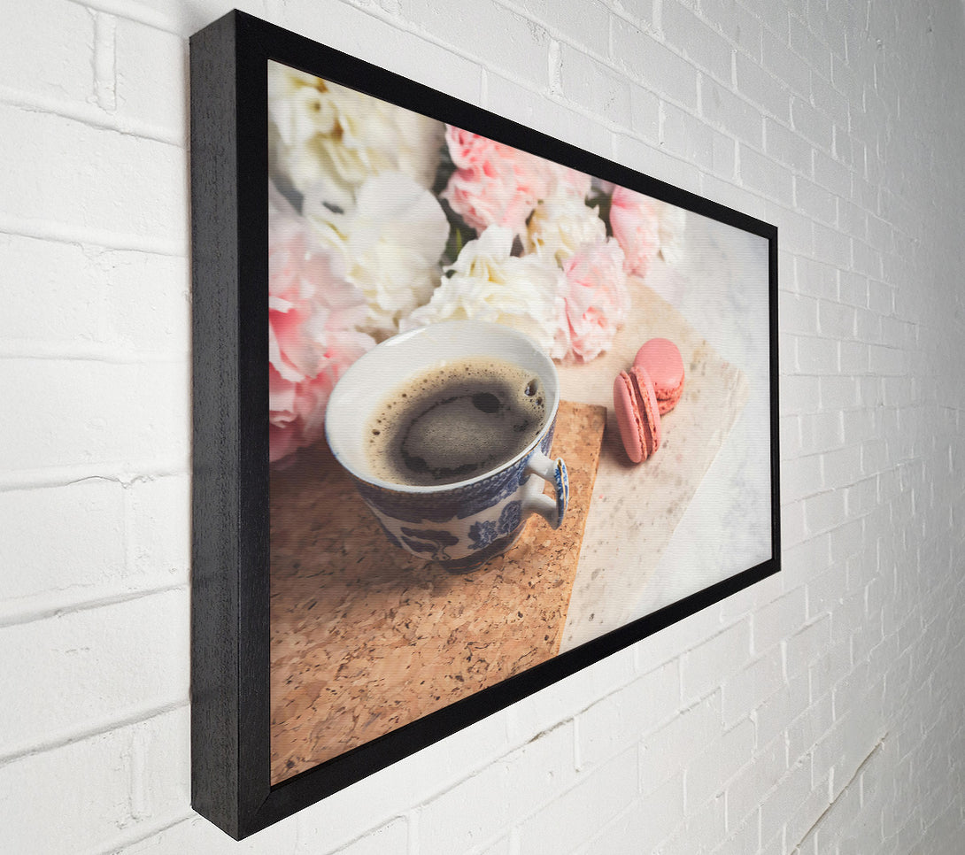  A Canvas Print of Pink Macarons & Coffee Canvas Print