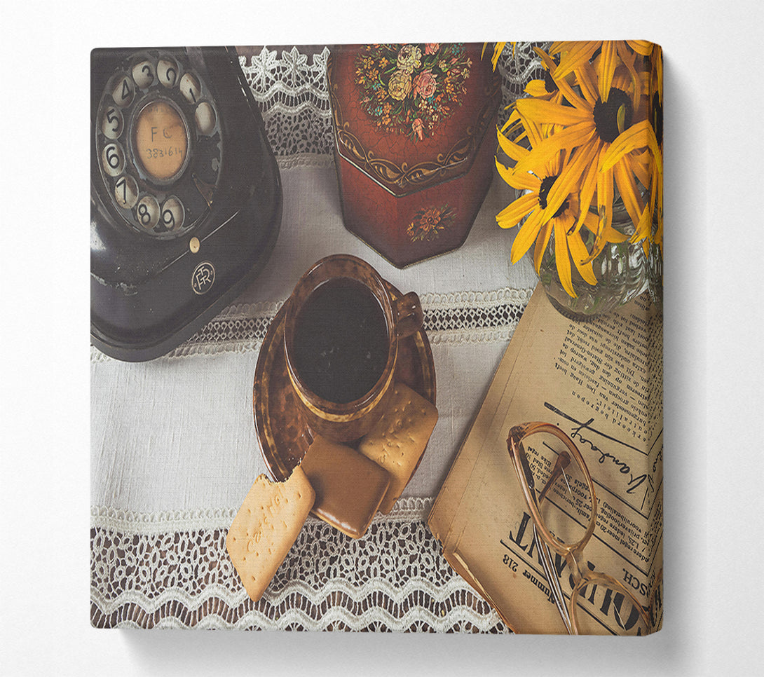  A Canvas Print of Brown Lace And Coffee Canvas Art