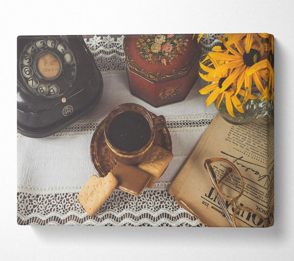  A Canvas Print of Brown Lace And Coffee Canvas Art