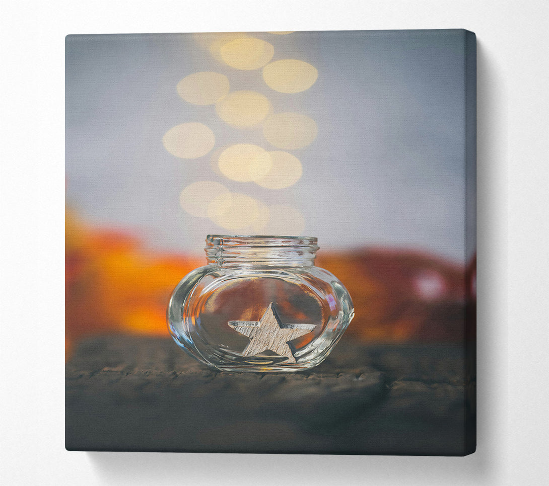  A Canvas Print of Golden Star Jar Canvas Print