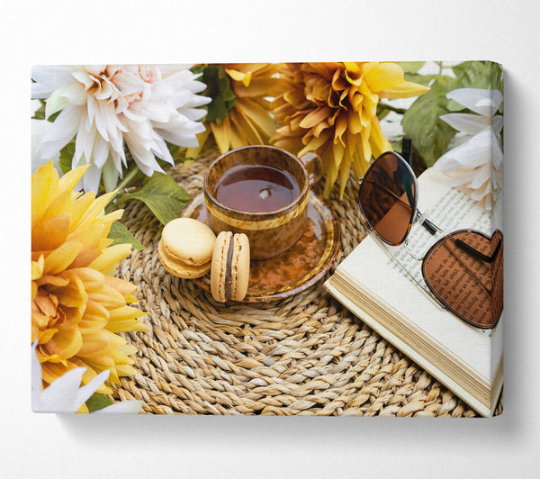  A Canvas Print of Brown Tea & Macarons Canvas Print