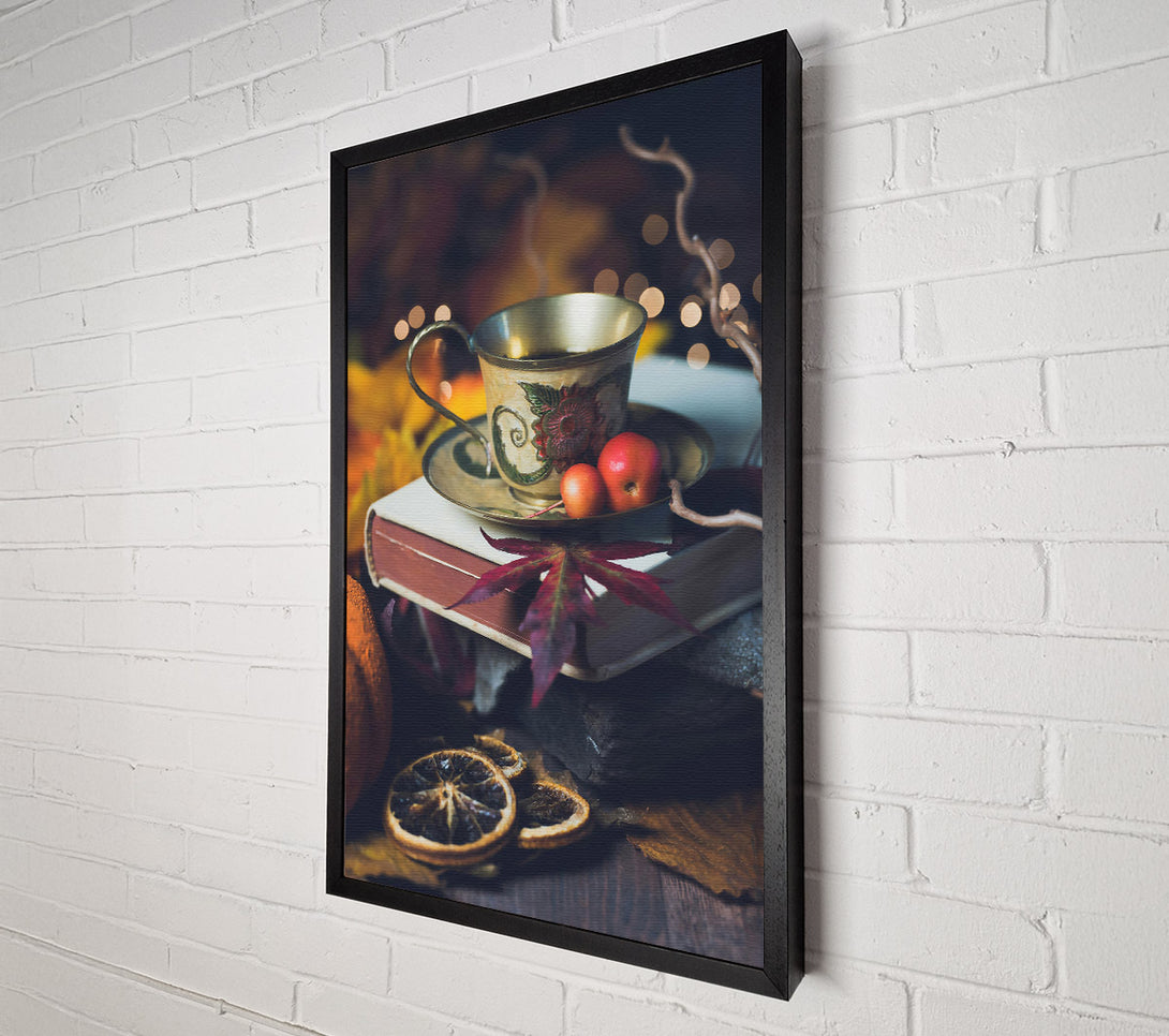  A Canvas Print of Golden Autumn Teacup Canvas Wall Art