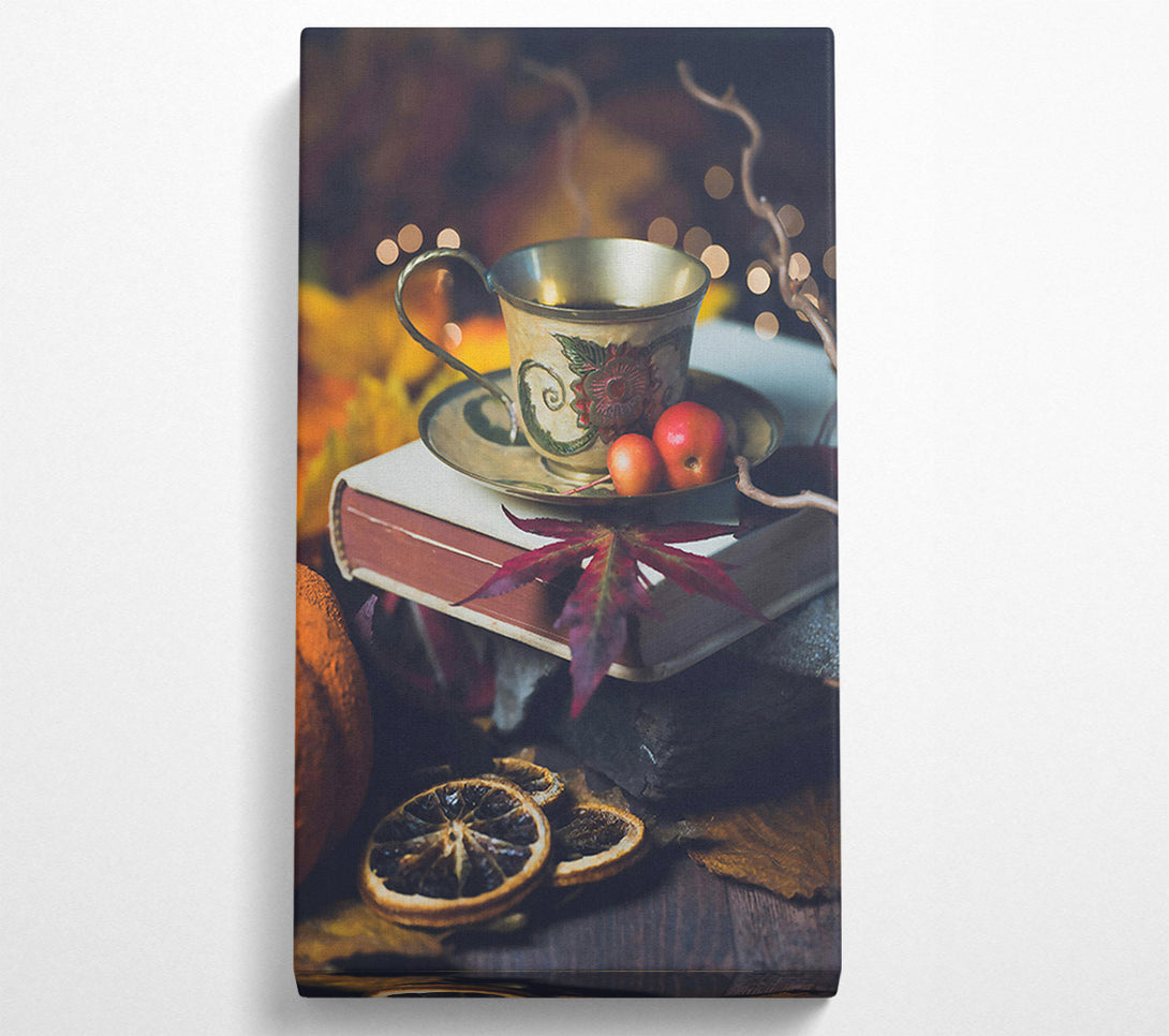  A Canvas Print of Golden Autumn Teacup Canvas Wall Art