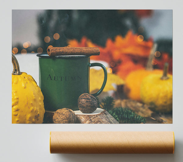 Green Autumn Mug Poster