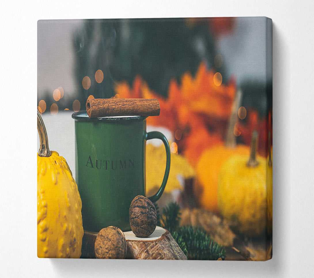  A Canvas Print of Green Autumn Mug Canvas Print
