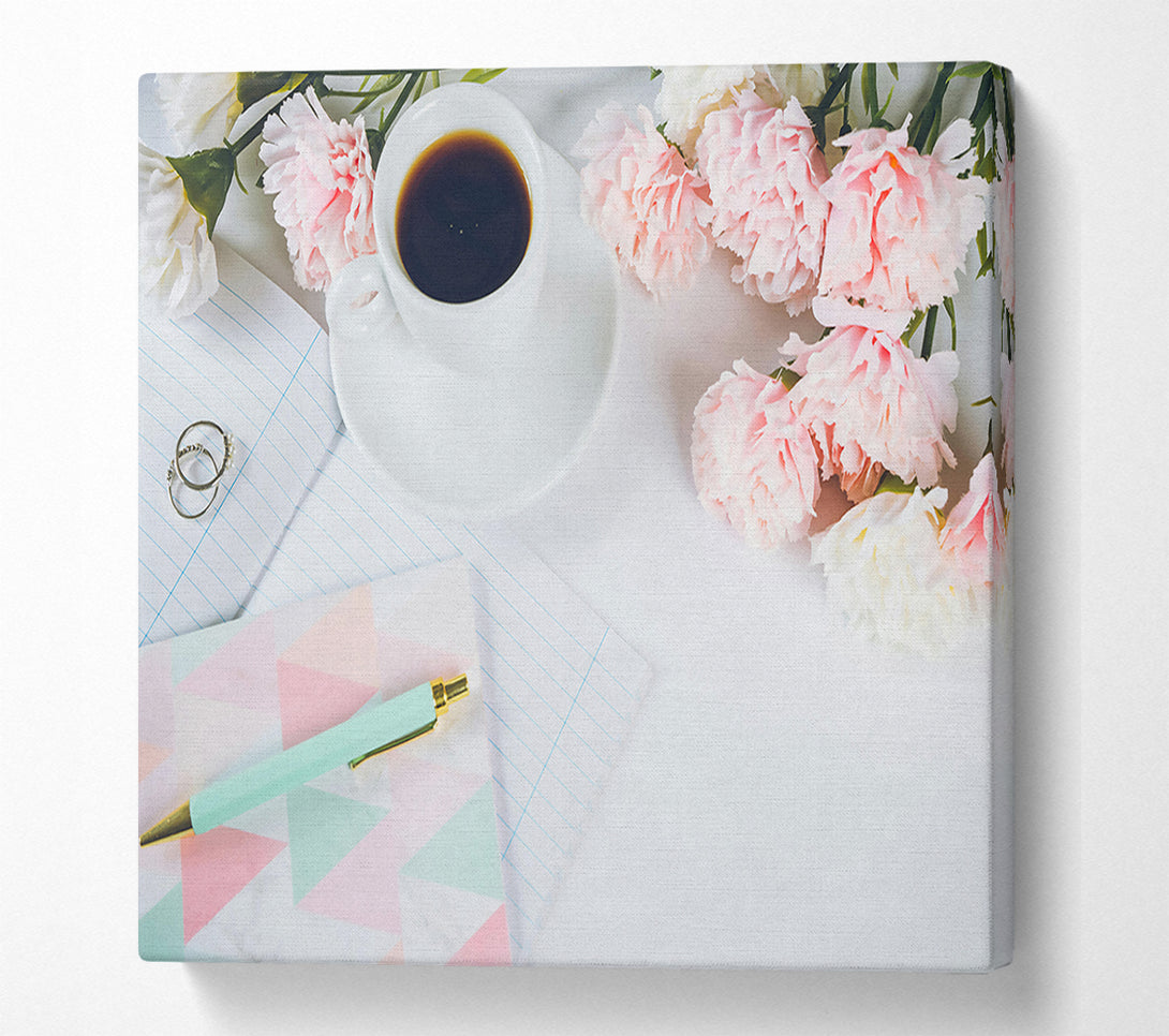  A Canvas Print of Blush And Mint Morning Canvas Wall Art