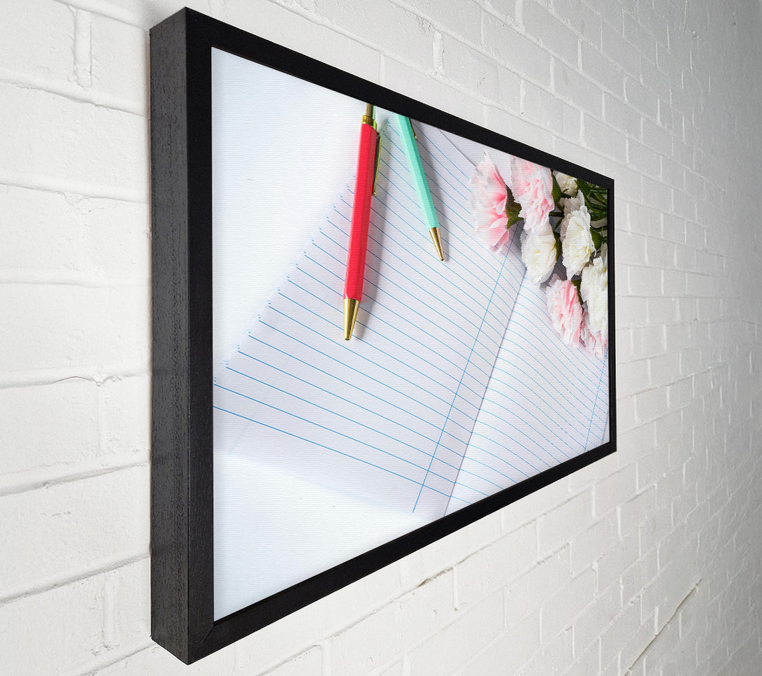  A Canvas Print of Pink Blooms And Lines Canvas Print