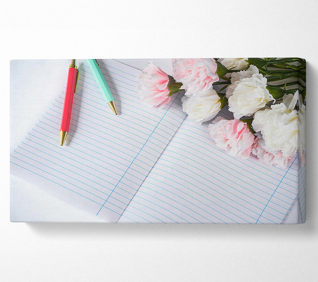  A Canvas Print of Pink Blooms And Lines Canvas Print