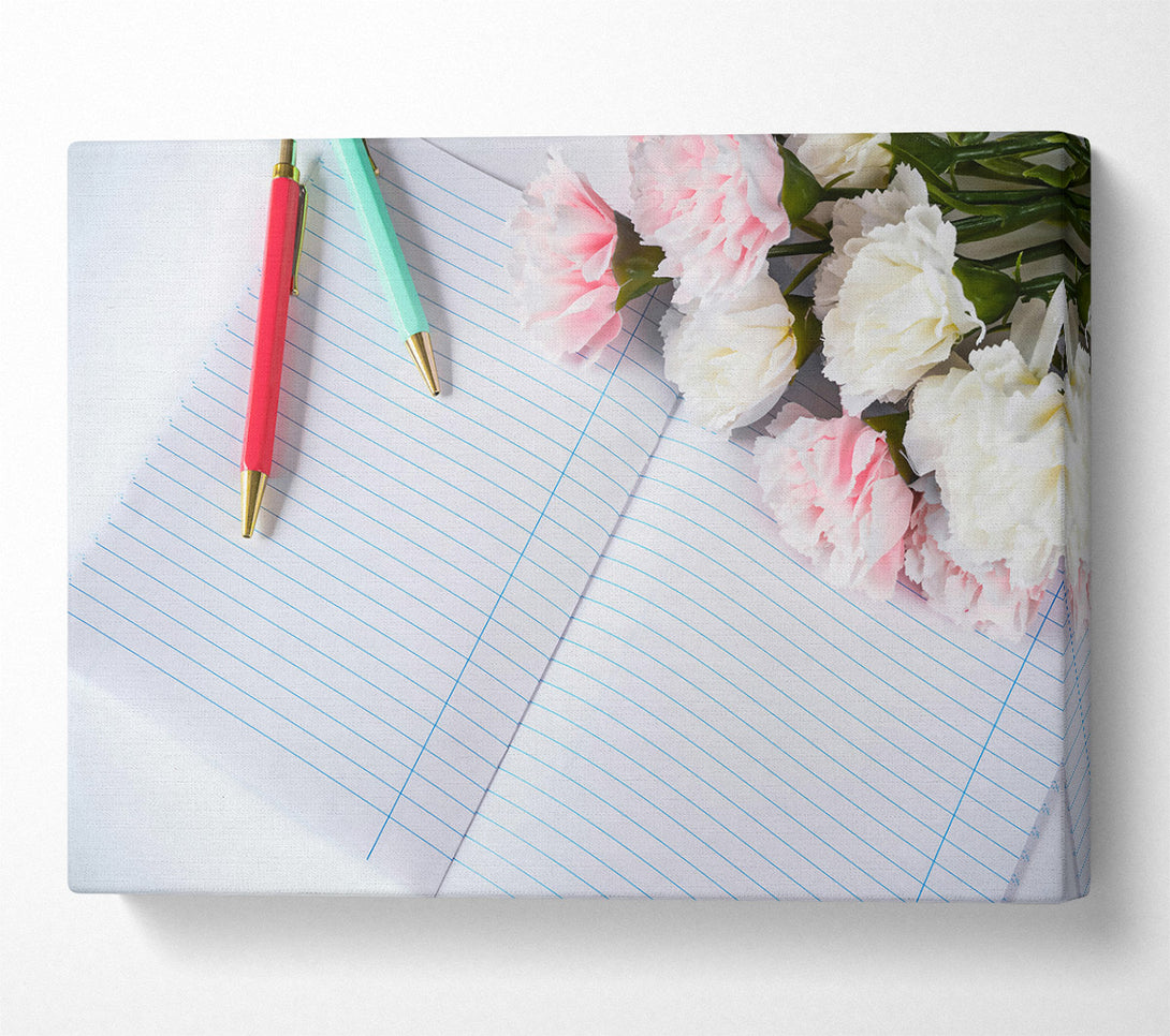  A Canvas Print of Pink Blooms And Lines Canvas Print