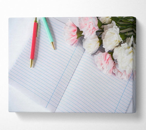  A Canvas Print of Pink Blooms And Lines Canvas Print