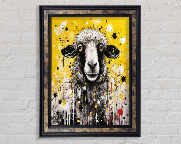 Sheep Splash Art Framed Print