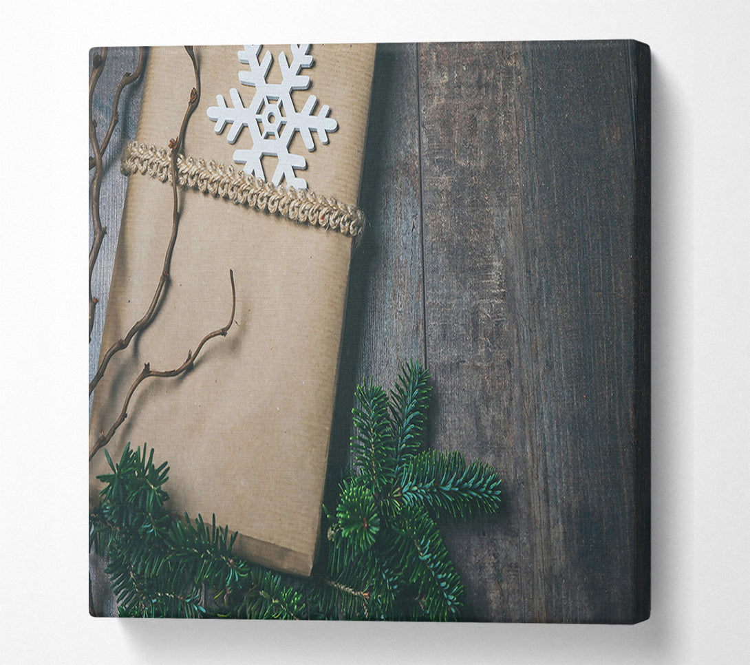  A Canvas Print of Brown Festive Wrapping Canvas Wall Art