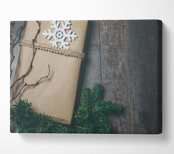  A Canvas Print of Brown Festive Wrapping Canvas Wall Art