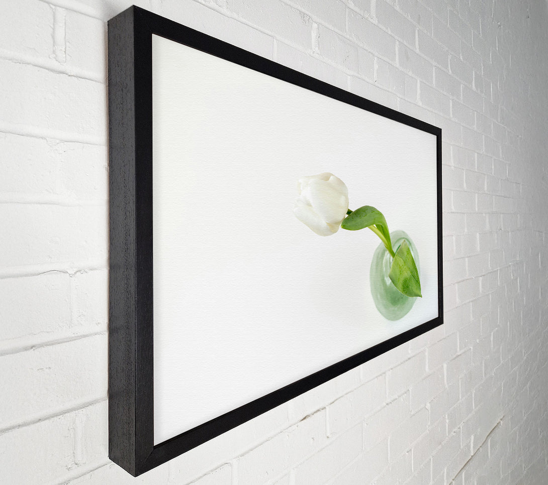  A Canvas Print of White Tulip In Green Vase Canvas Art