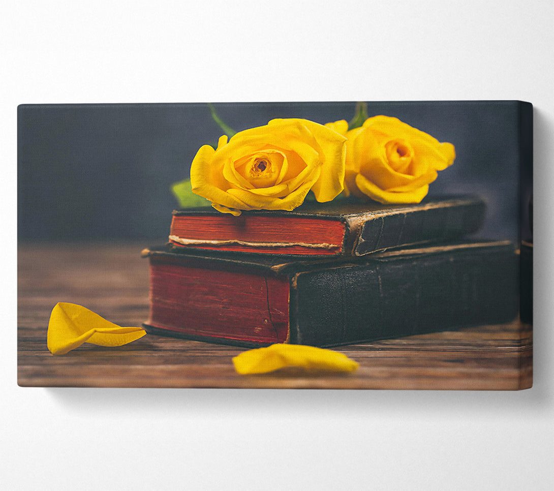  A Canvas Print of Golden Rose Books Canvas Wall Art