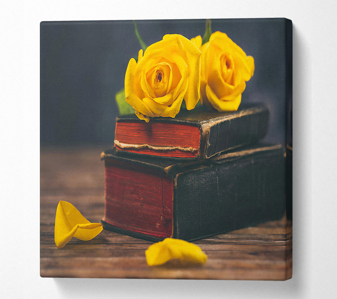  A Canvas Print of Golden Rose Books Canvas Wall Art