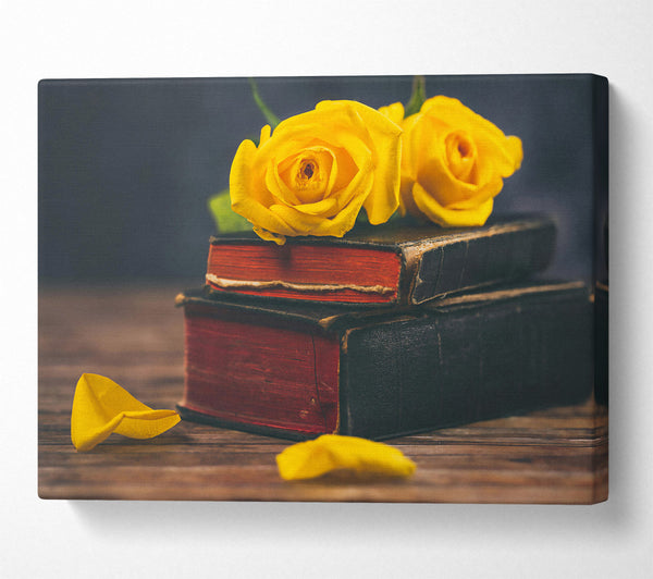  A Canvas Print of Golden Rose Books Canvas Wall Art