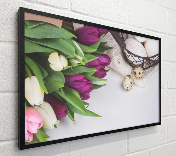 Purple Tulips And Eggs
