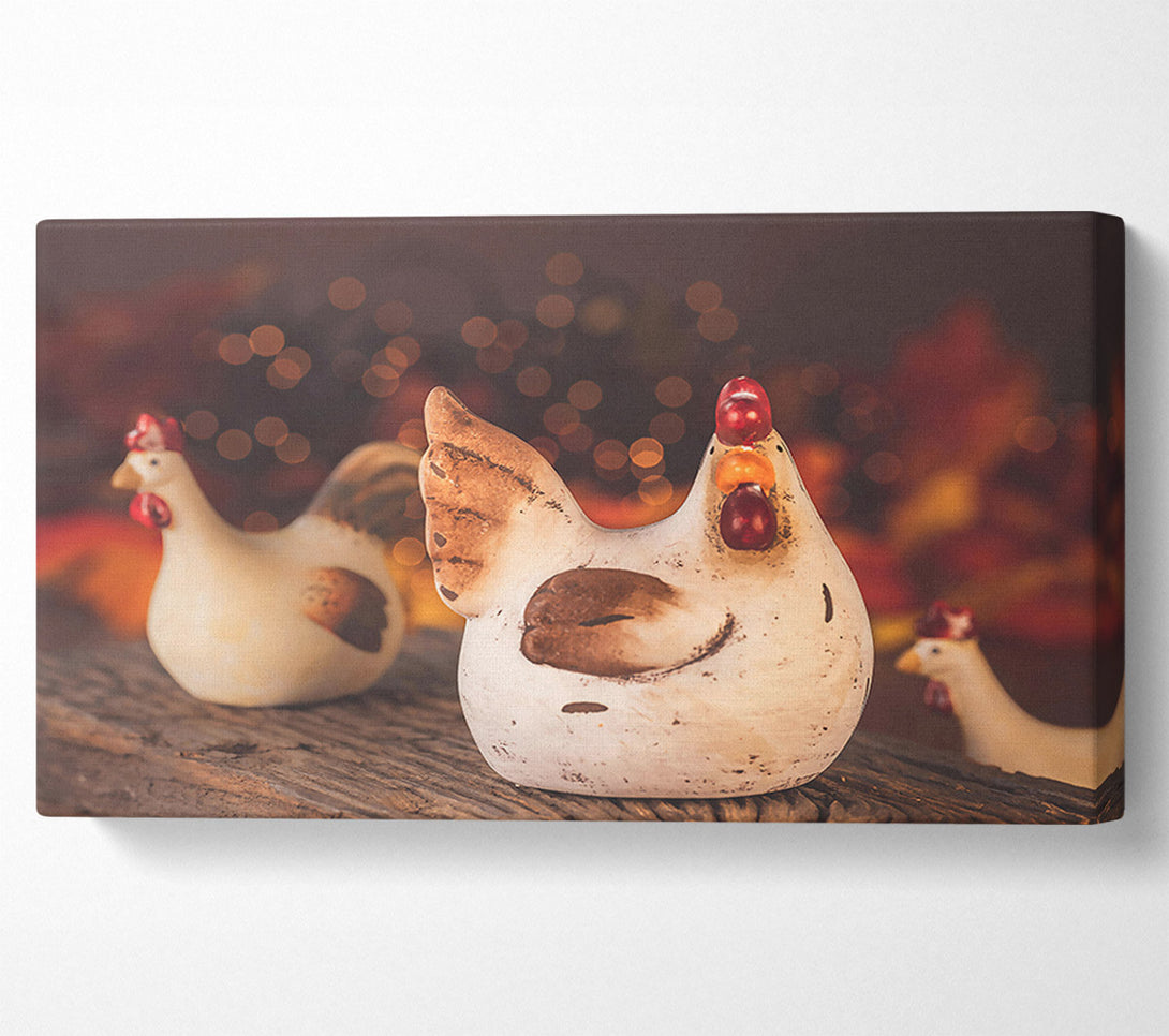  A Canvas Print of Red Rooster'S Glow Canvas Wall Art