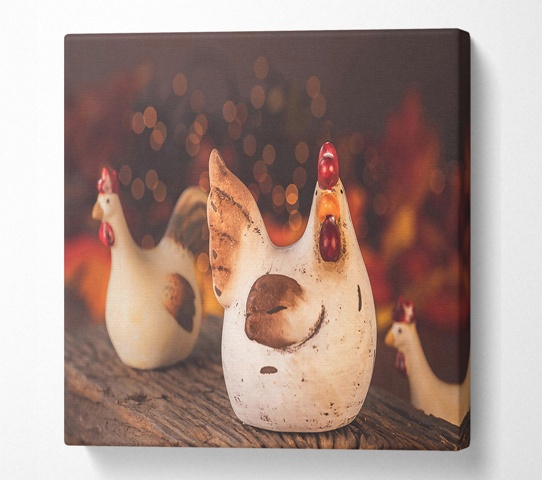  A Canvas Print of Red Rooster'S Glow Canvas Wall Art