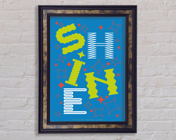 Shine Blue Framed Print